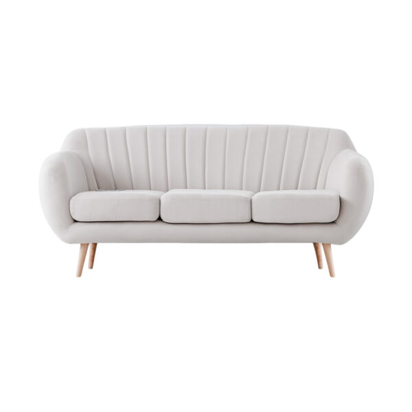 Sierra Serene White Channel-Tufted Sofa