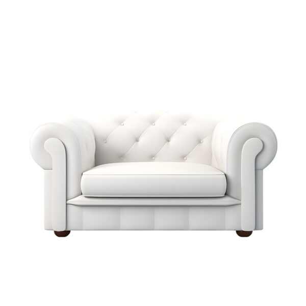Sierra Regal White Button-Tufted Armchair