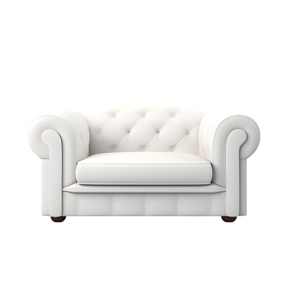 Sierra Regal White Button-Tufted Armchair