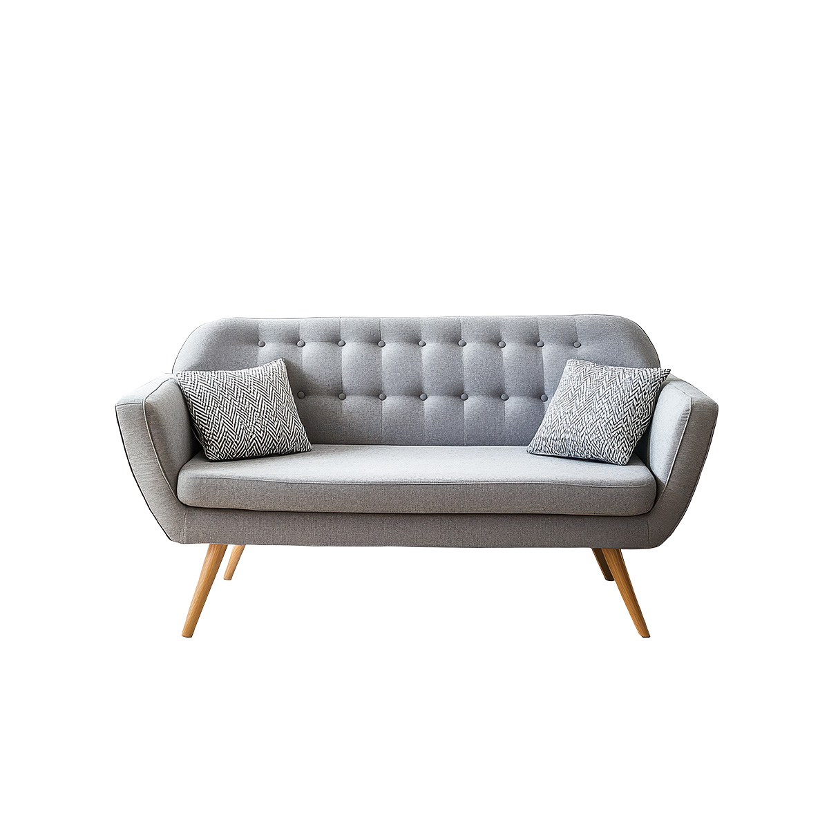 Sierra Modern Grey Button-Tufted Loveseat