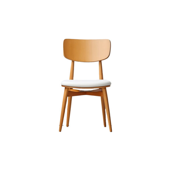 Sierra Light Wood Dining Chair with White Cushion
