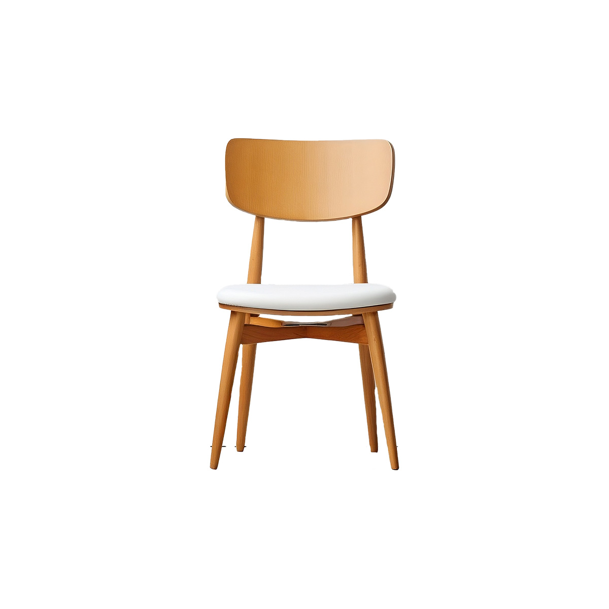 Sierra Light Wood Dining Chair with White Cushion