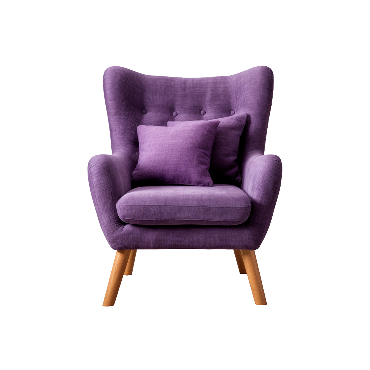 Sierra Modern Purple Wingback Armchair with Pillows