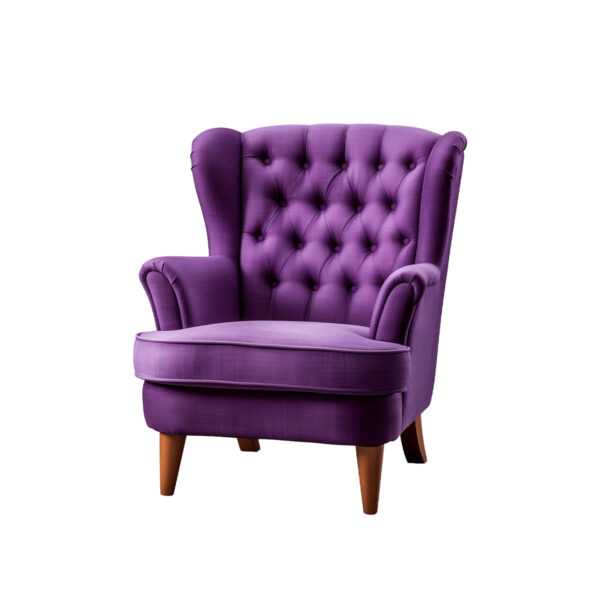 Sierra Regal Purple Button-Tufted Wingback Chair