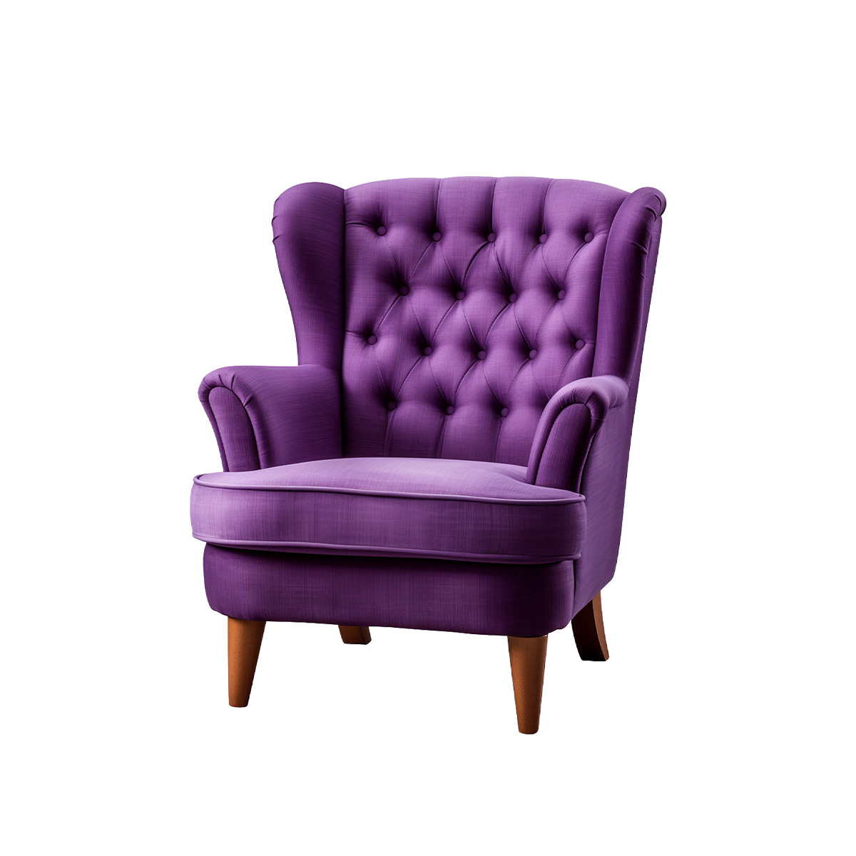 Sierra Regal Purple Button-Tufted Wingback Chair