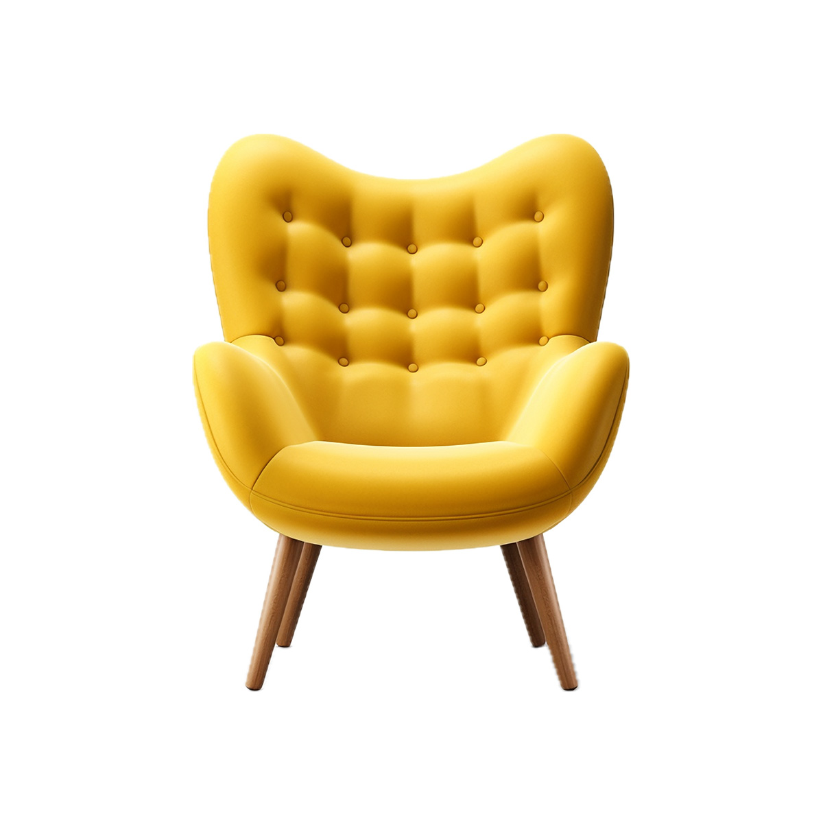 Sierra Modern Yellow Button-Tufted Armchair