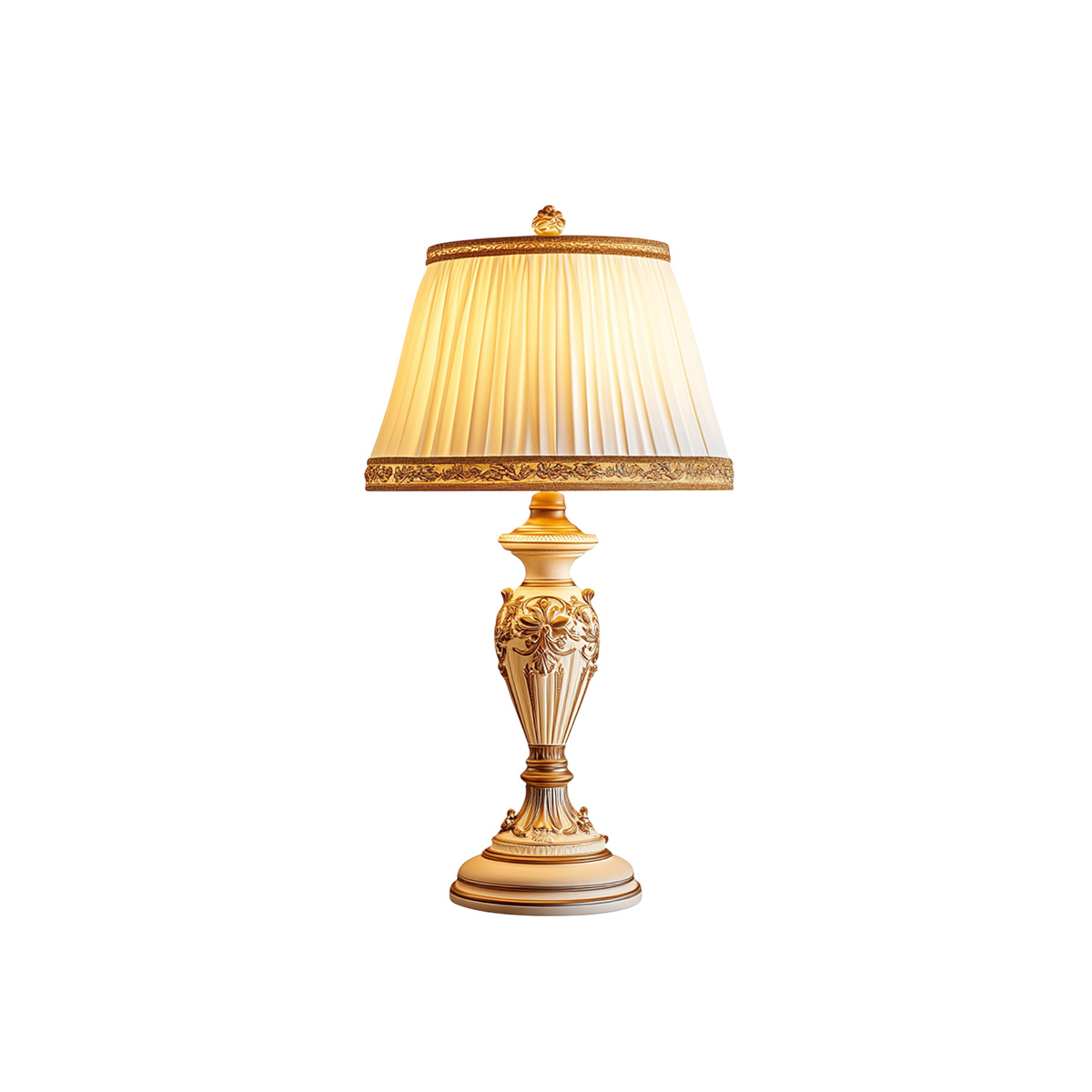 Sierra Ornate Ivory and Gold Table Lamp