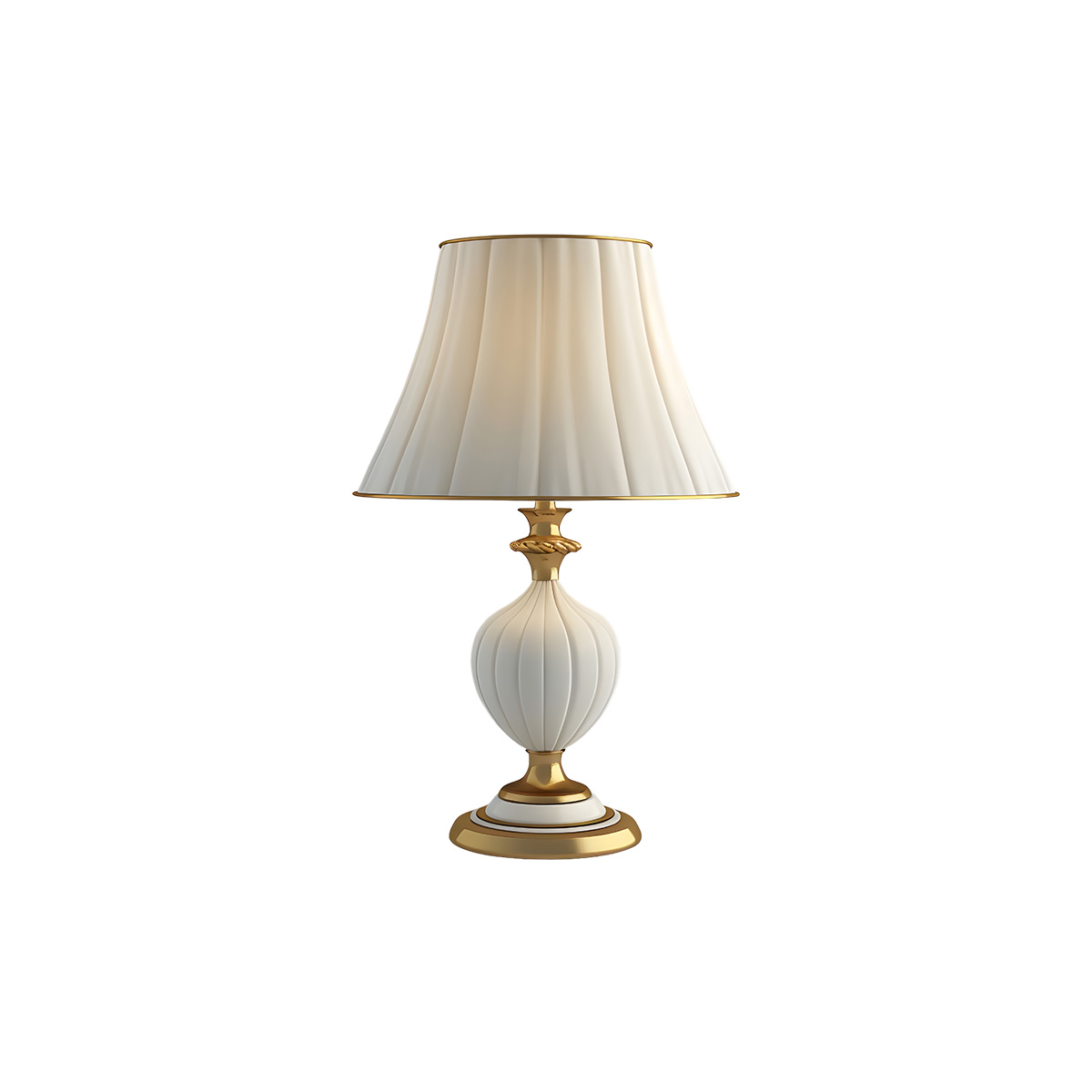 Sierra Ribbed White and Gold Table Lamp