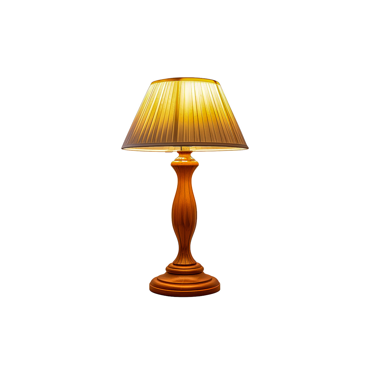 Sierra Classic Wooden Table Lamp with Pleated Shade