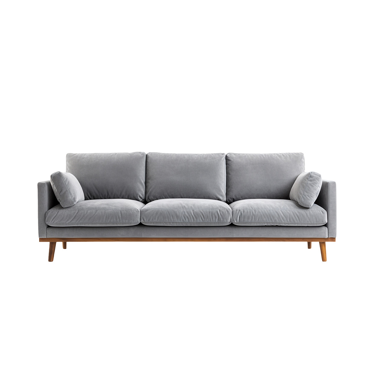 Sierra Modern Light Grey Three-Seater Sofa