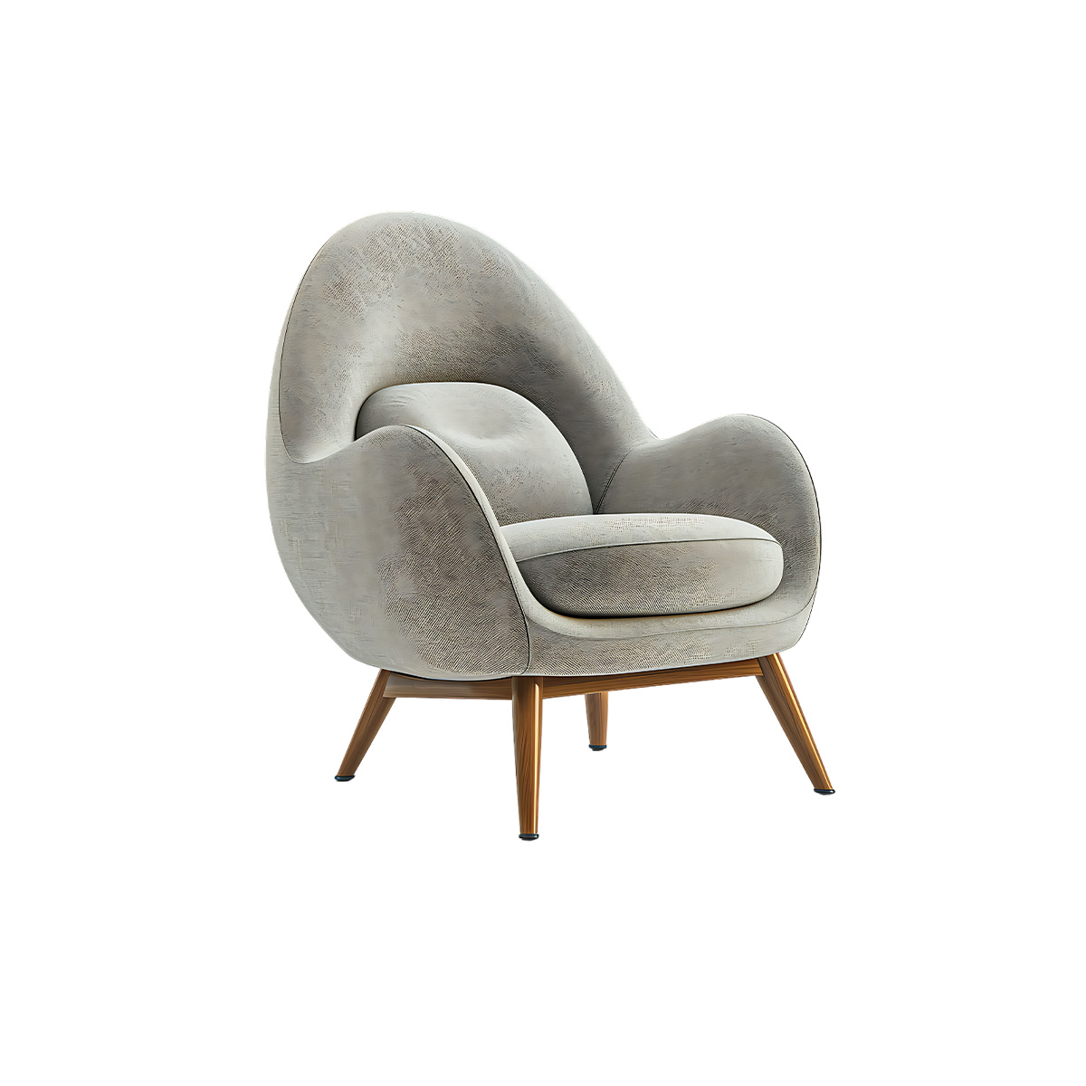 Sierra Modern Grey Cocoon Armchair with Pillow