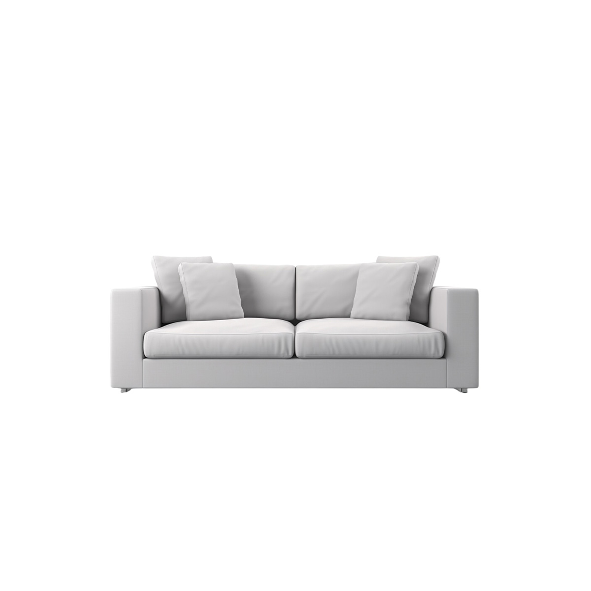 Sierra Modern White Two-Seater Sofa with Plush Cushions