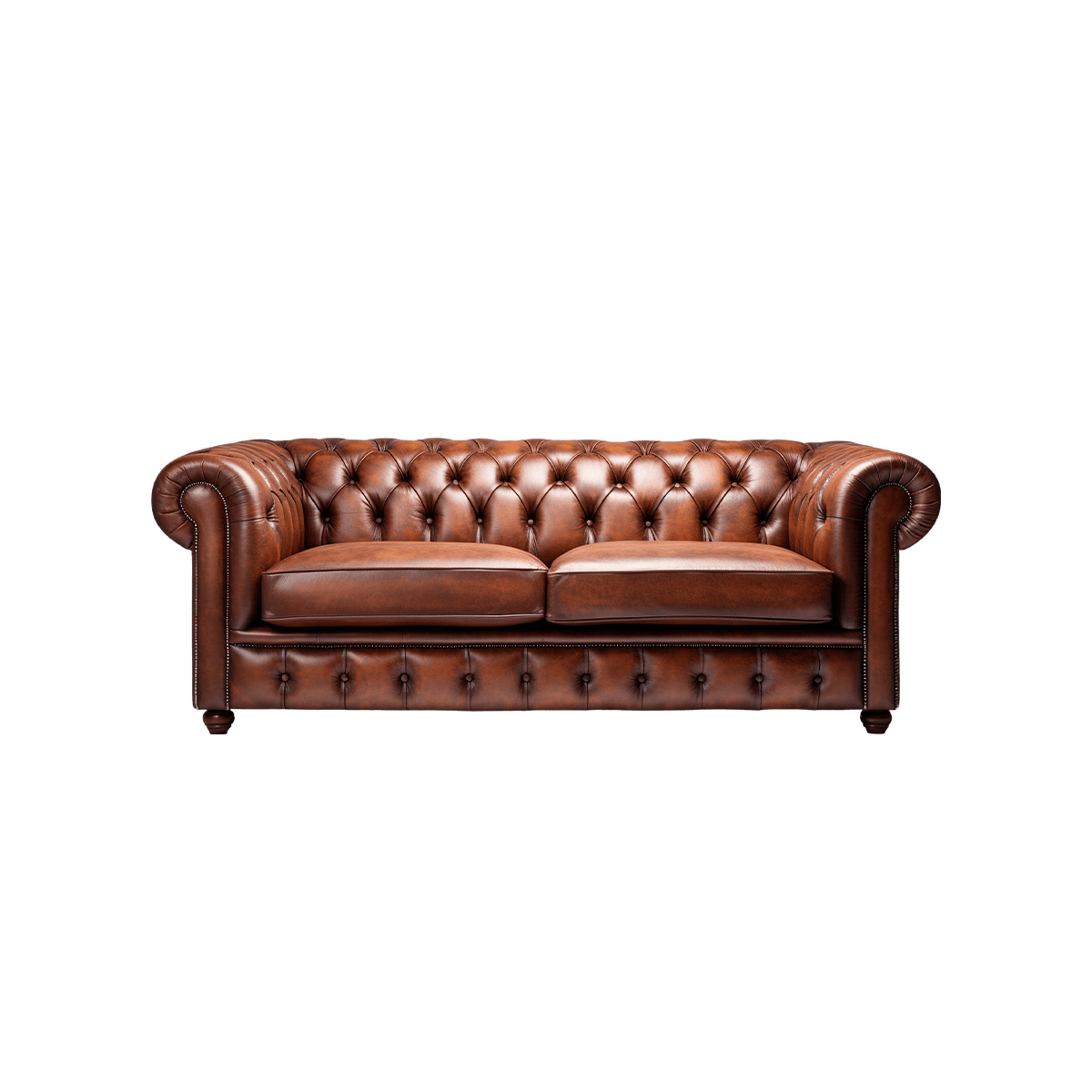 Sierra Classic Brown Leather Chesterfield Sofa