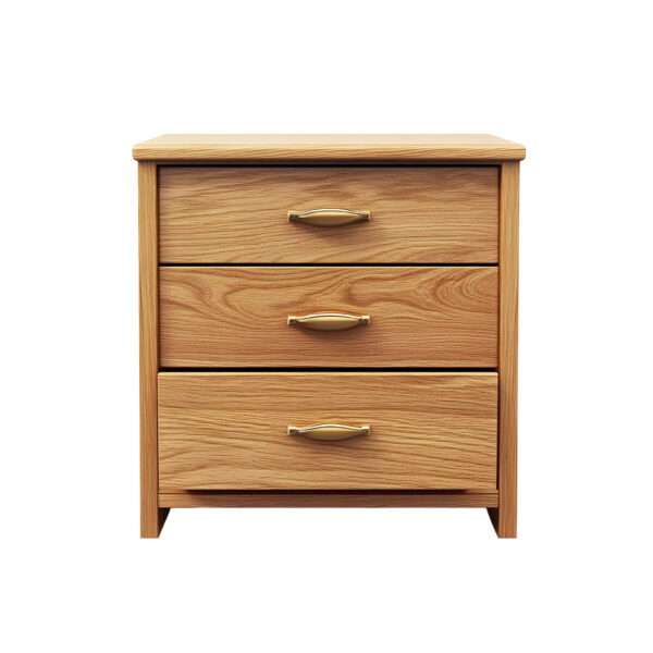 Sierra Natural Wood Three-Drawer Bedside Table